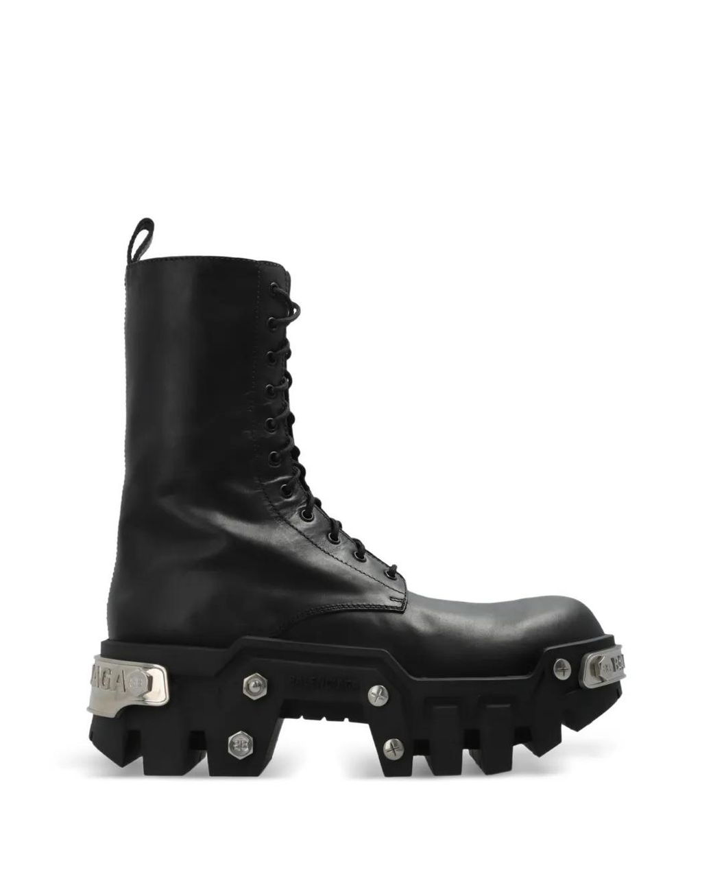 Balenciaga Black Bulldozer Lace-Up Boots for men