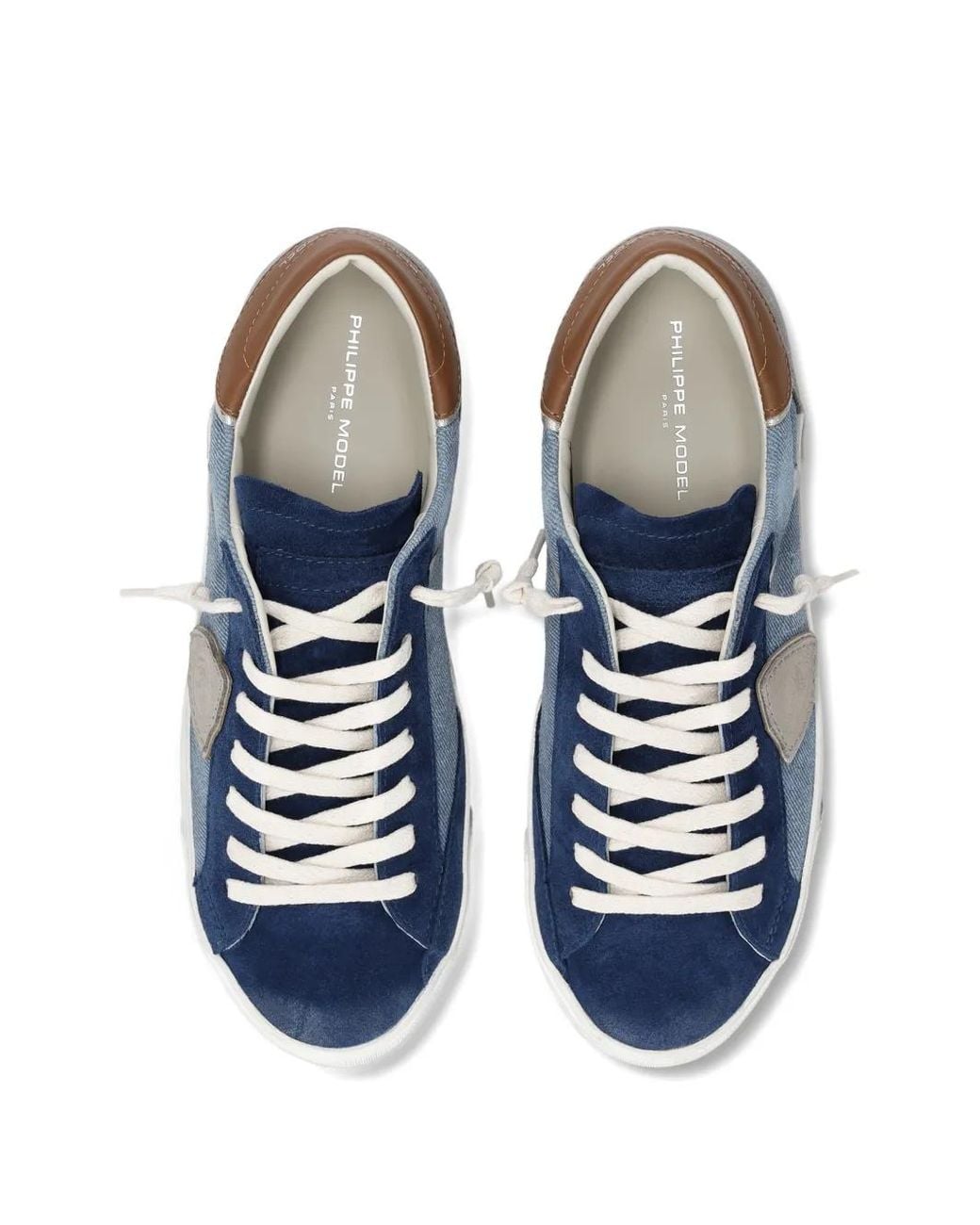 Philippe Model Blue Prsx Suede Appliqué Sneakers for men