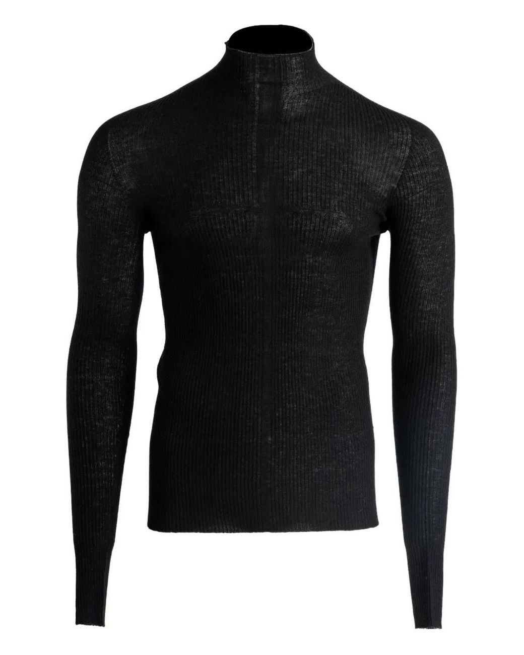 MATIERES FECALES Black High-Neck Sweater for men