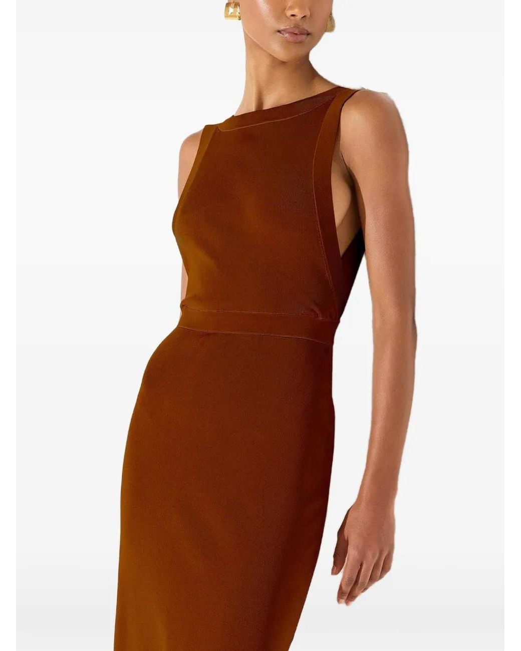 Elisabetta Franchi Brown Carpet Dress