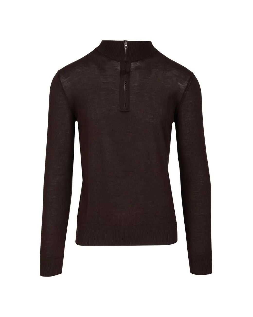 Al Duca D'aosta Black Zip-Fastening Knitted Sweater for men
