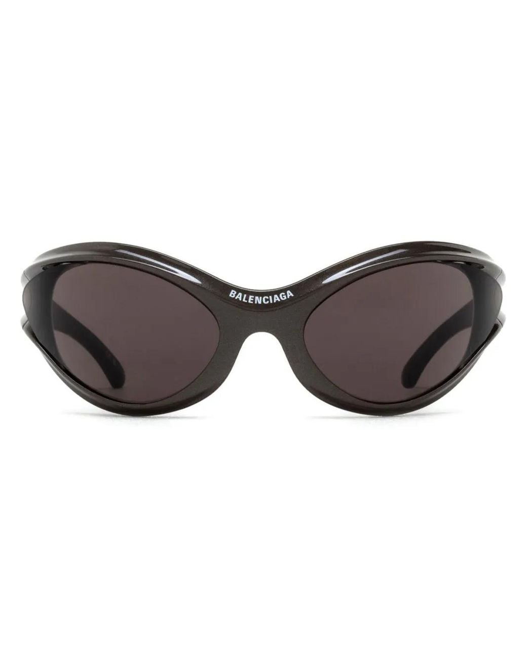 Balenciaga Gray Dynamo Wrap Oversized-Frame Sunglasses