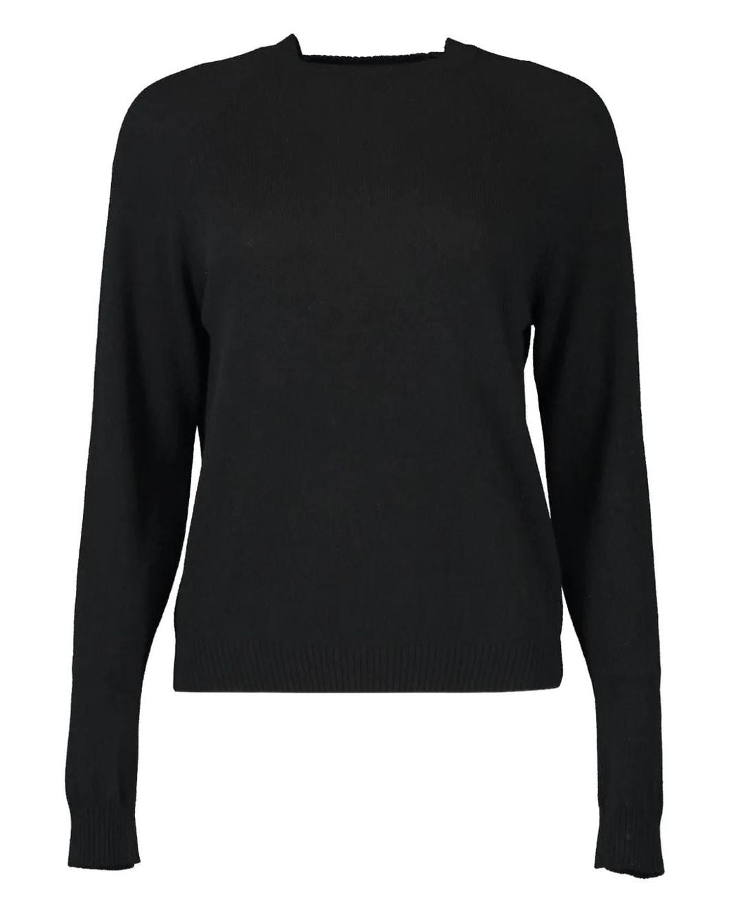 Minnie Rose Black Crew-Neck Sweater