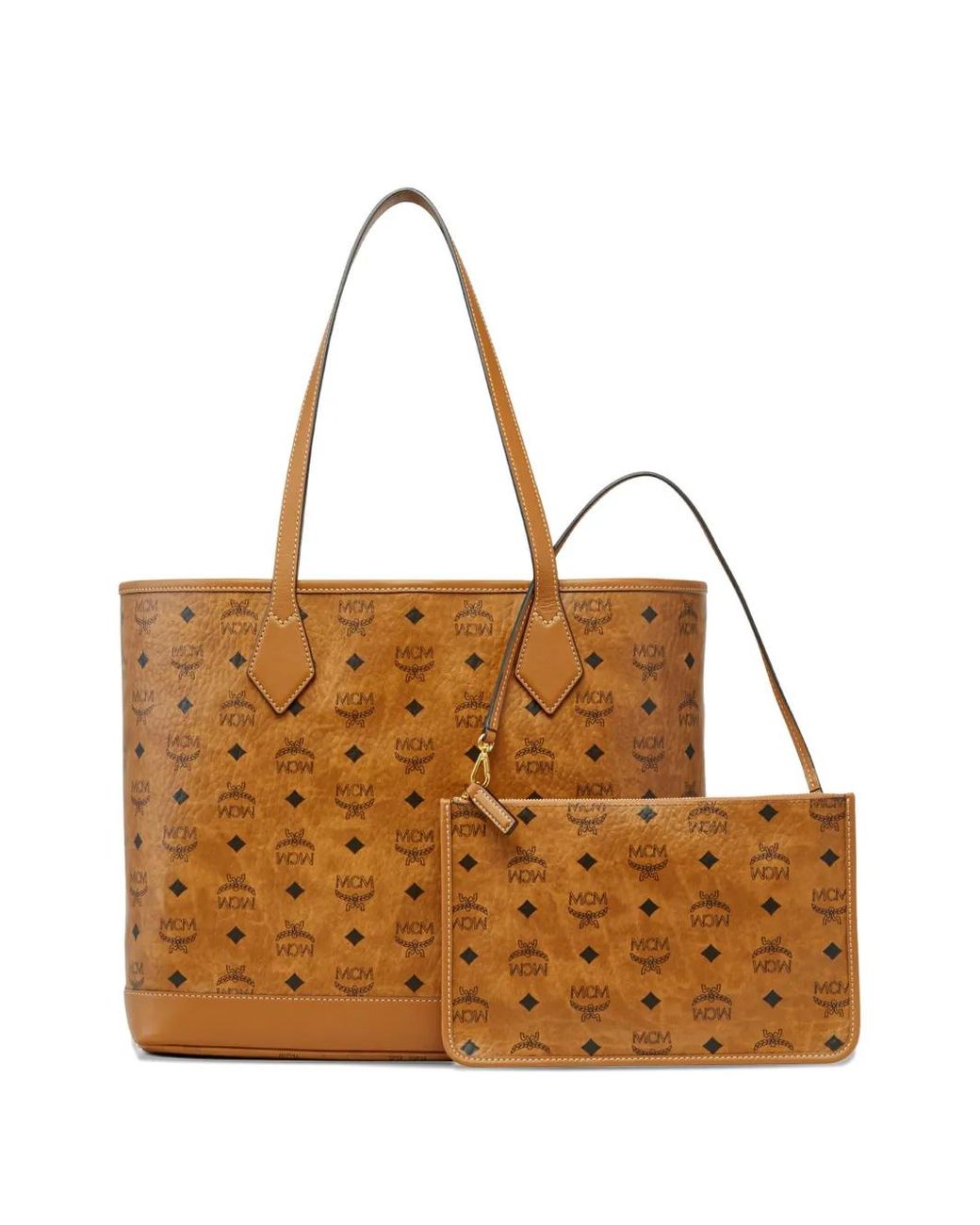 MCM Brown Logo-Pattern Tote Bag