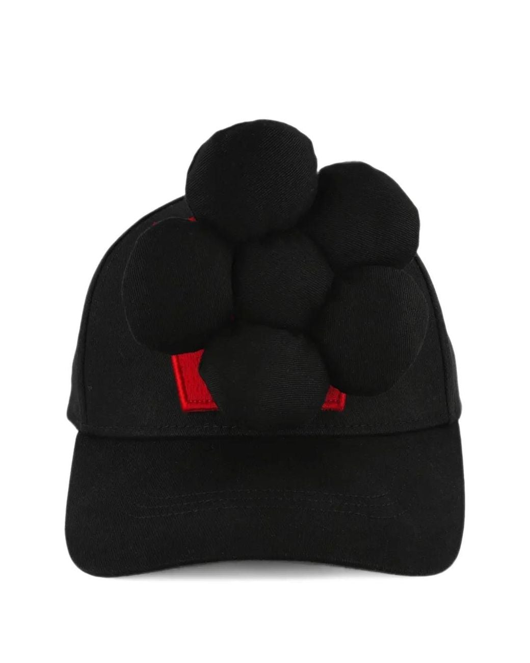 Walter Van Beirendonck Black Flower-Appliqué Baseball Cap for men