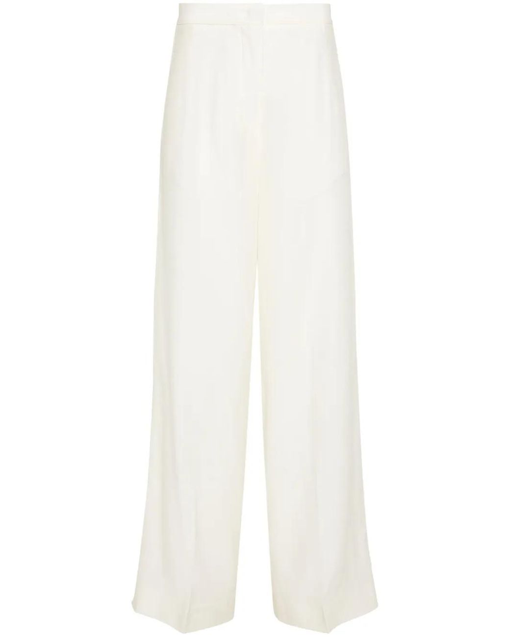 Fabiana Filippi White Mid-Rise Organza Palazzo Pants