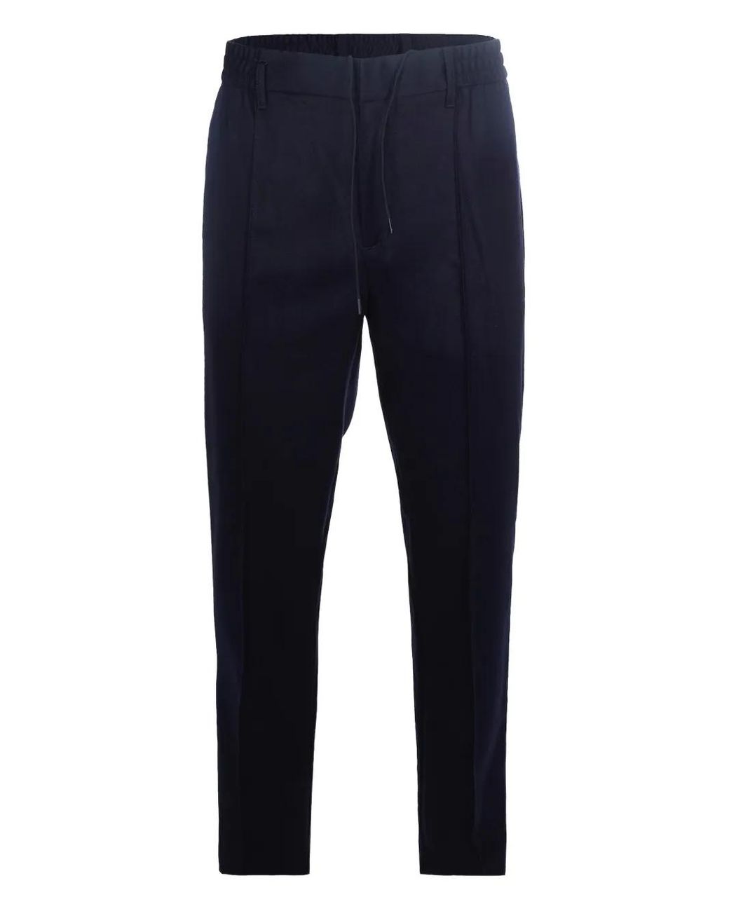 Emporio Armani Blue Pleat-Detail Trousers for men