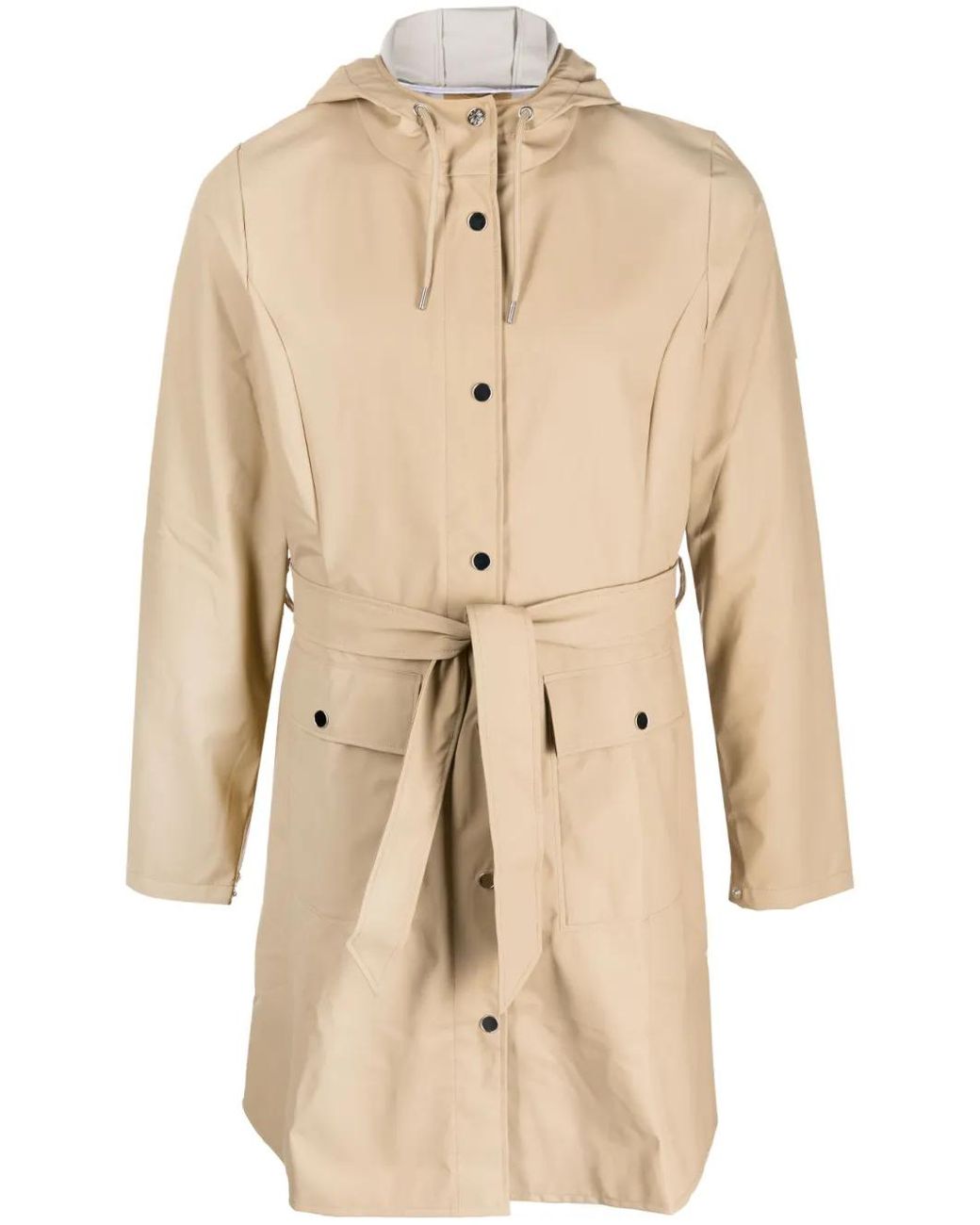 Rains Natural Belted Hooded Raincoat