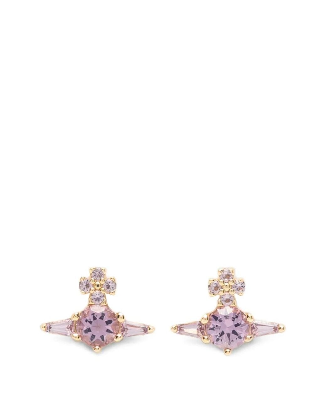 Vivienne Westwood Pink Boucles D'Oreilles Ofelia Orb Serties De Cristaux