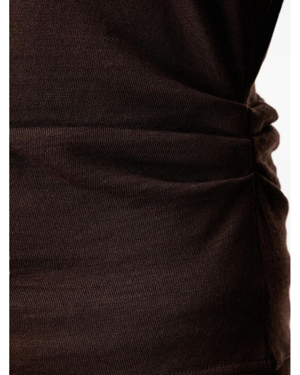 Trussardi Brown Logo-Print Ruched Hoodie