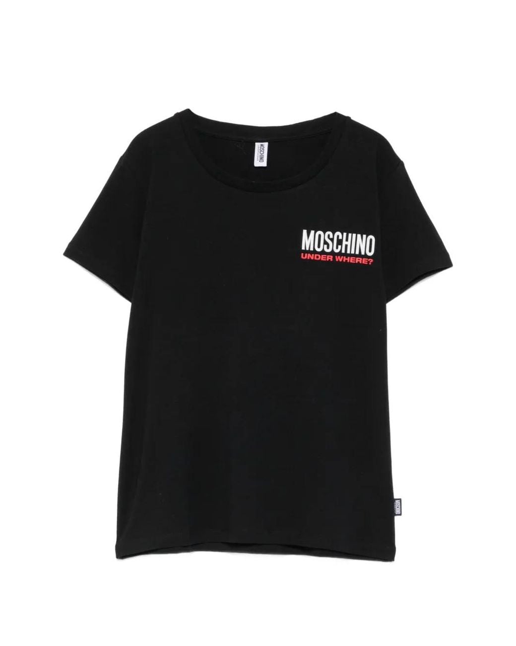 Moschino Black Logo-Print Cotton T-Shirt
