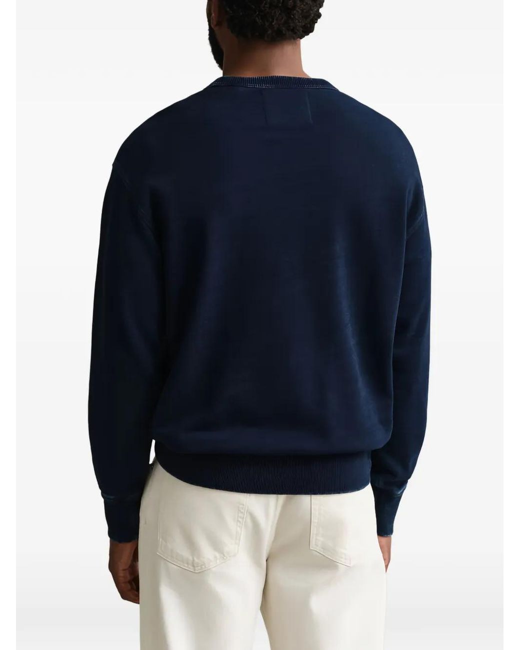 Gant Blue Logo-Print Crew-Neck Sweatshirt for men