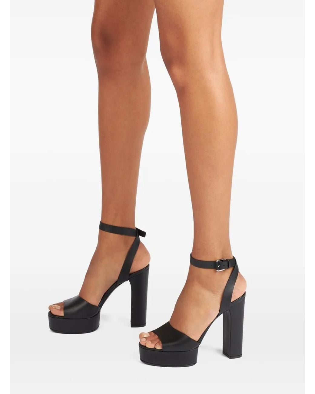Casadei Black Sandales À Plateforme