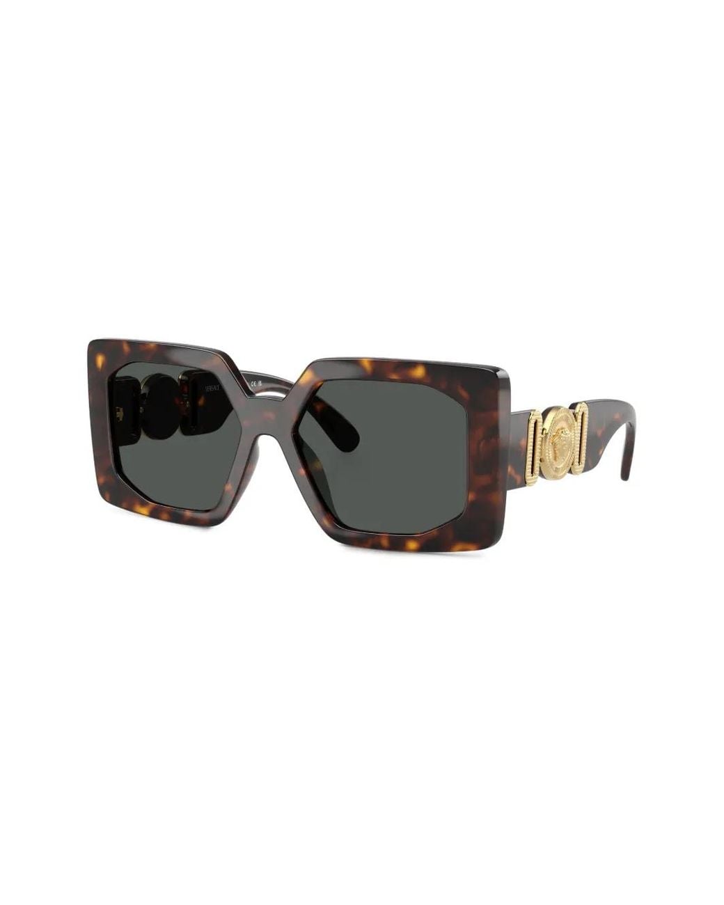 Versace Black Geometric-Frame Sunglasses