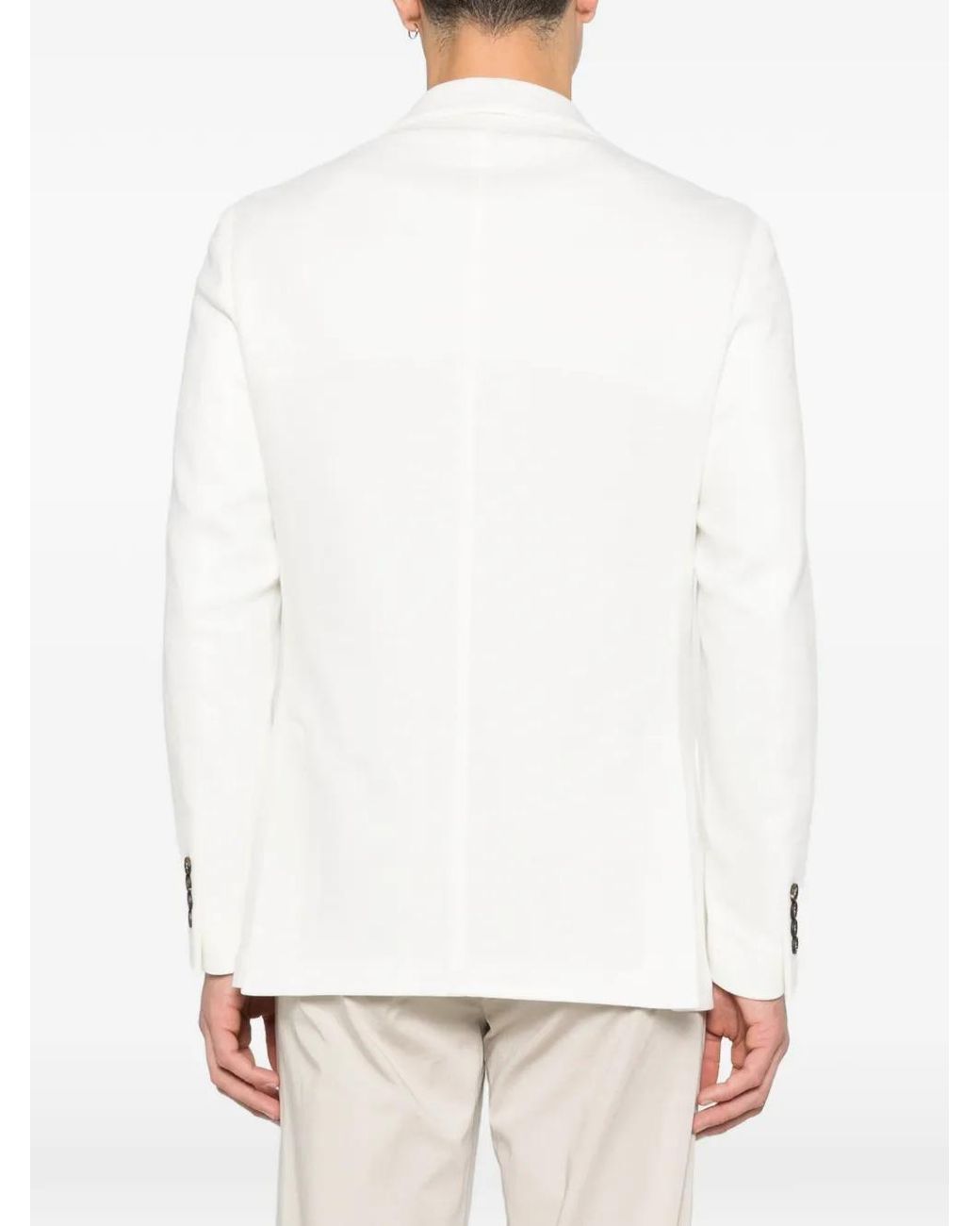 Eleventy White Double-Breasted Blazer for men