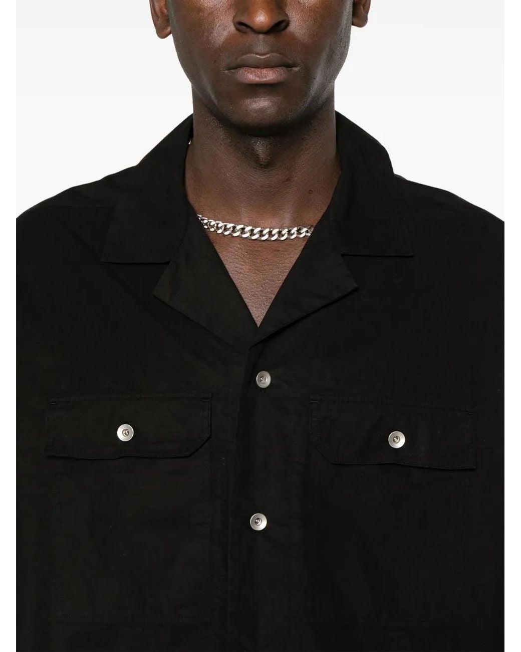 Rick Owens Black Magnum Tommy Longline Shirt for men