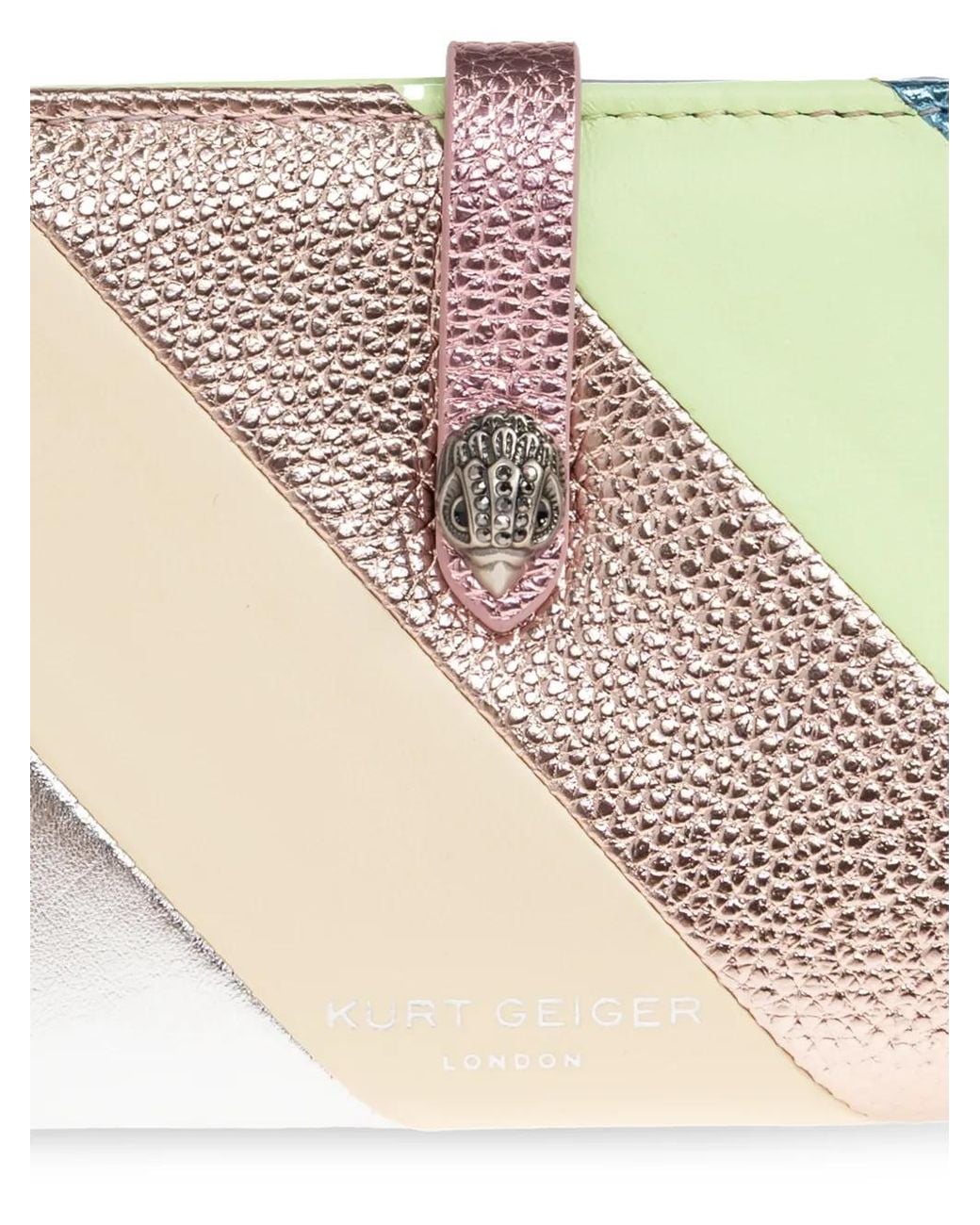 Kurt Geiger Gray Striped Calf Leather Wallet