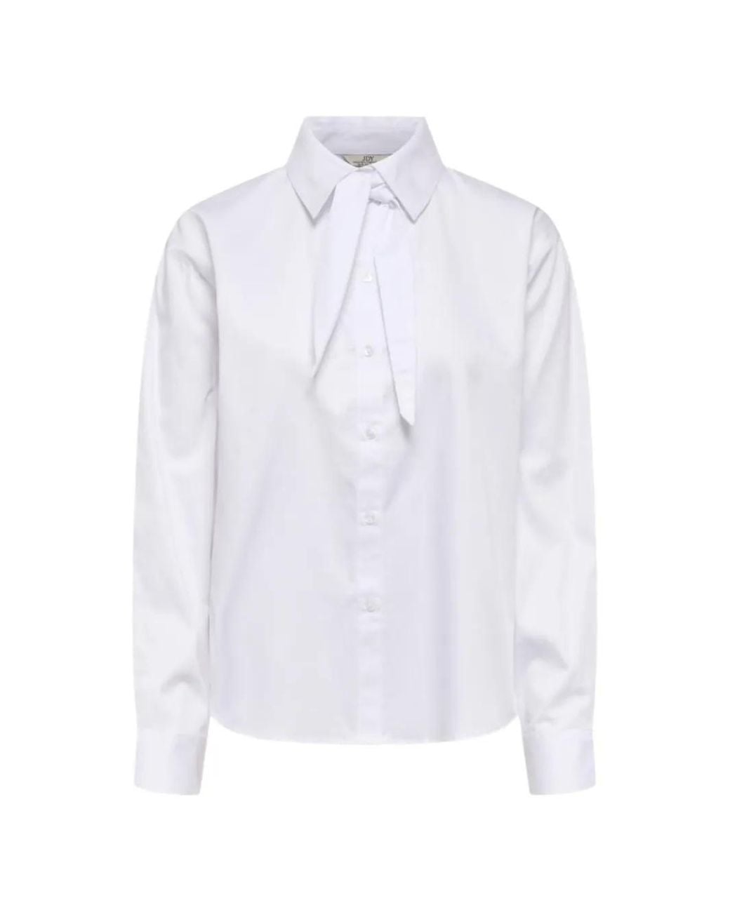 Jacqueline De Yong White Willow Tie-Neck Shirt