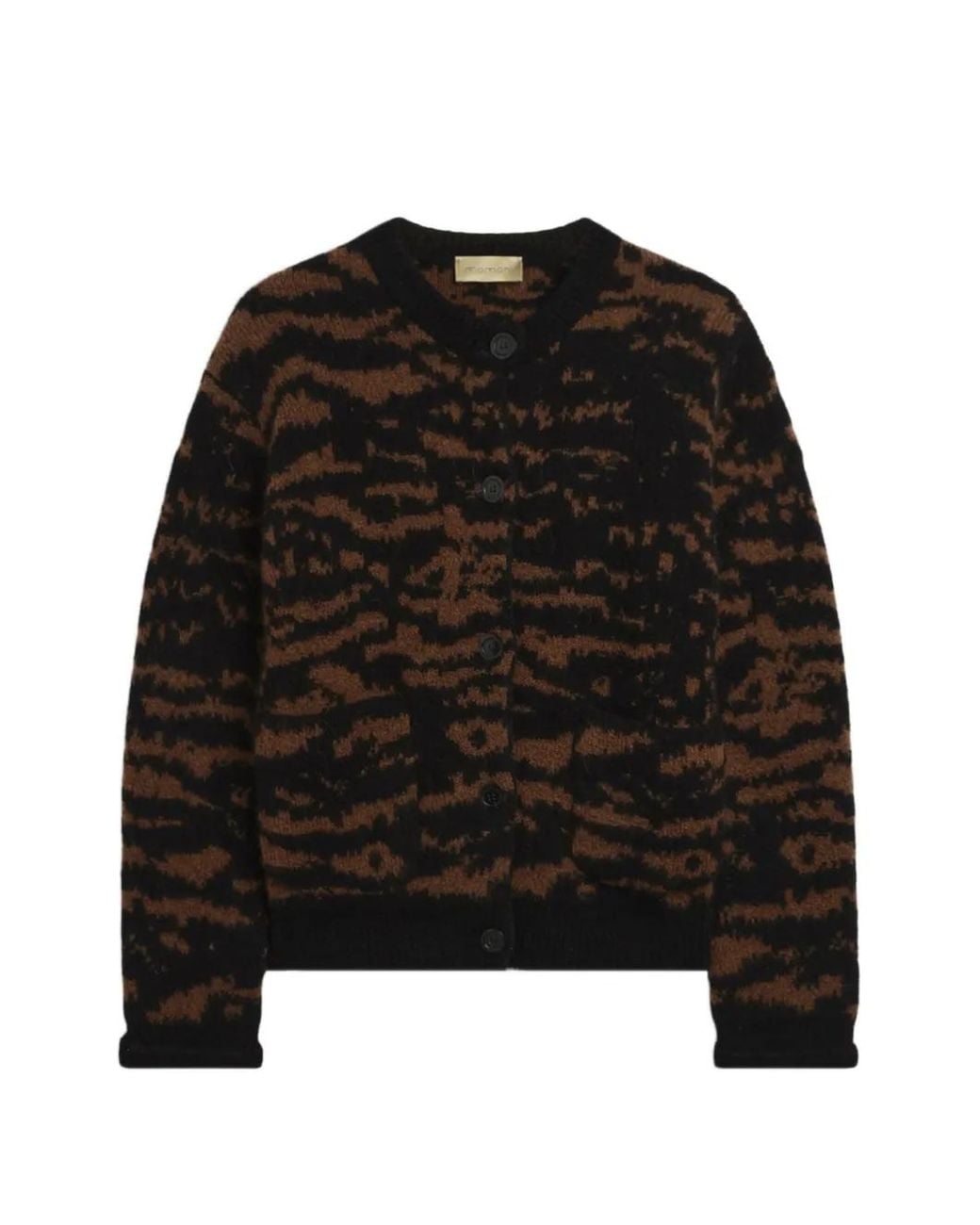 Momoní Black Tinna Jacquard-Knit Cardigan