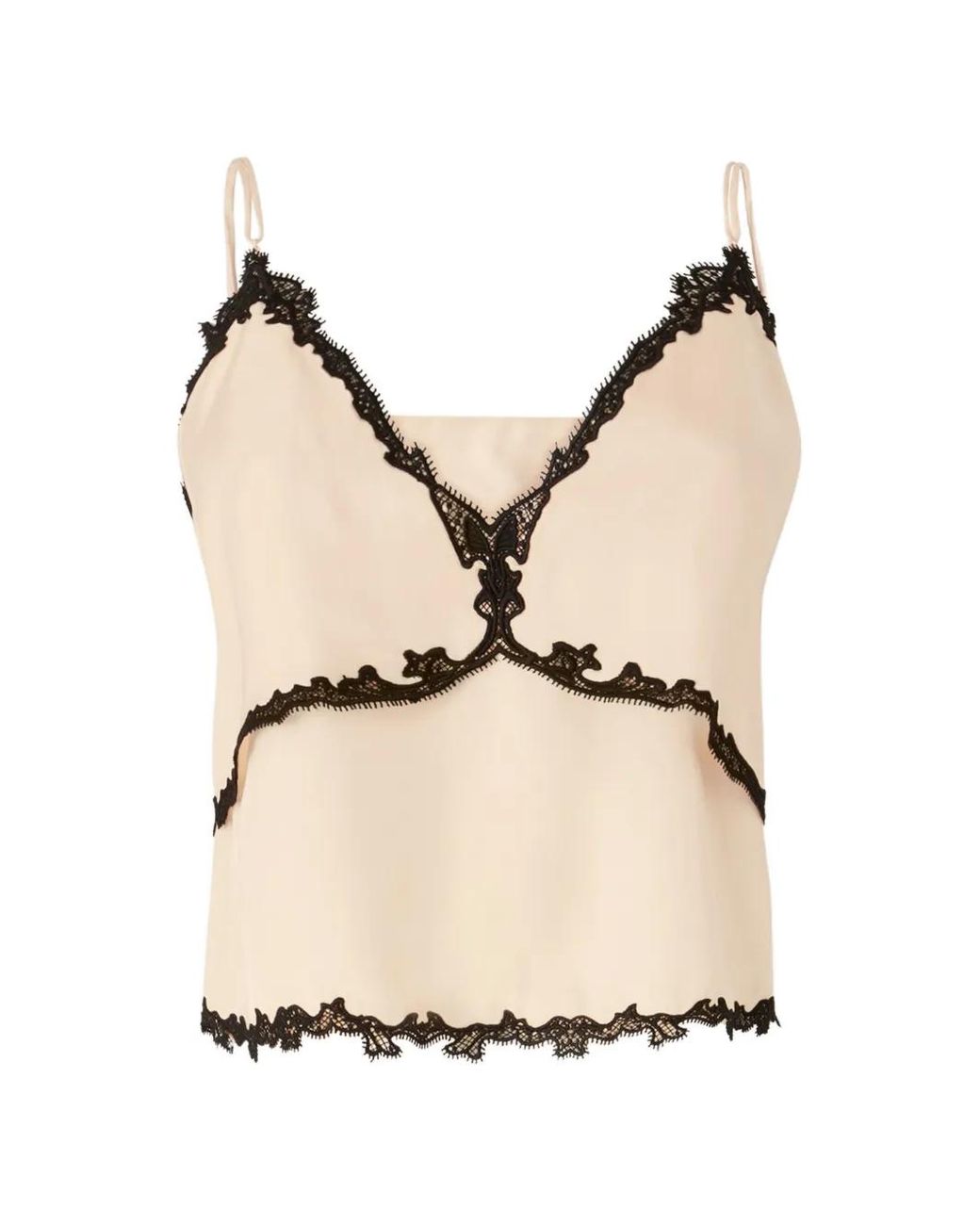 Pinko Natural Top With Lace Inserts