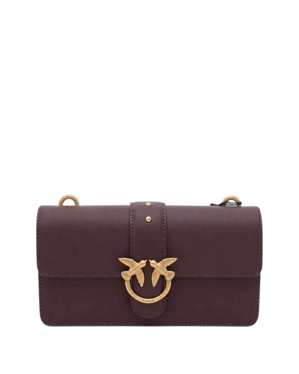 Pinko Purple Small Love Birds One Shoulder Bag
