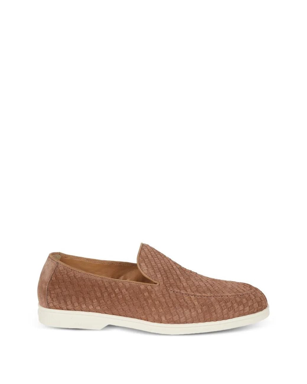 Doucal's Brown Woven Suede Loafers for men