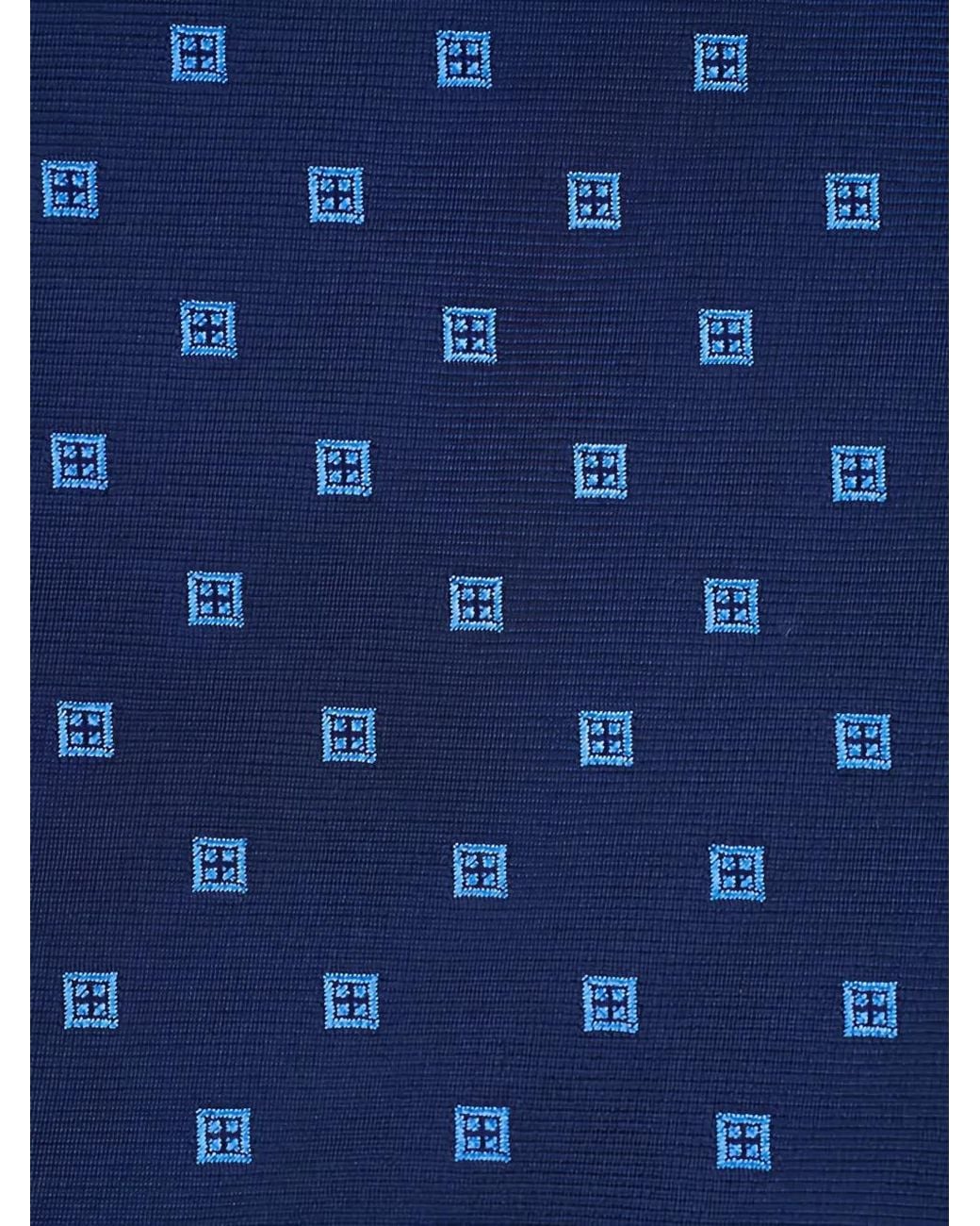 Kiton Blue Geometric-Pattern Silk Tie for men