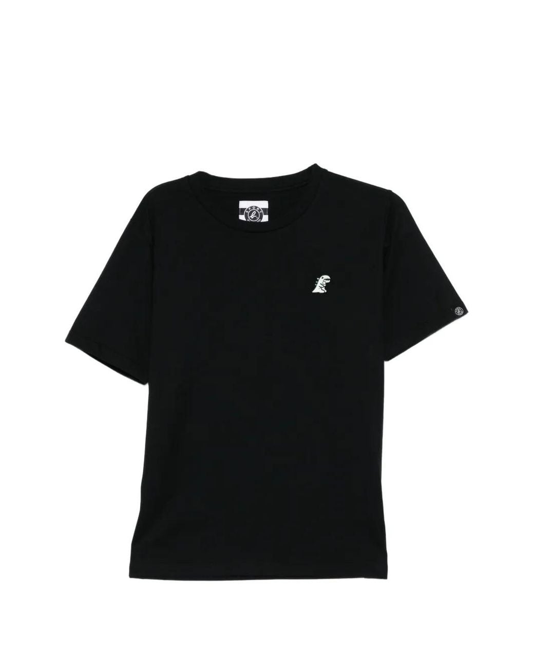 SPORT b. by agnès b. Black Dino-Patch Crew-Neck T-Shirt for men