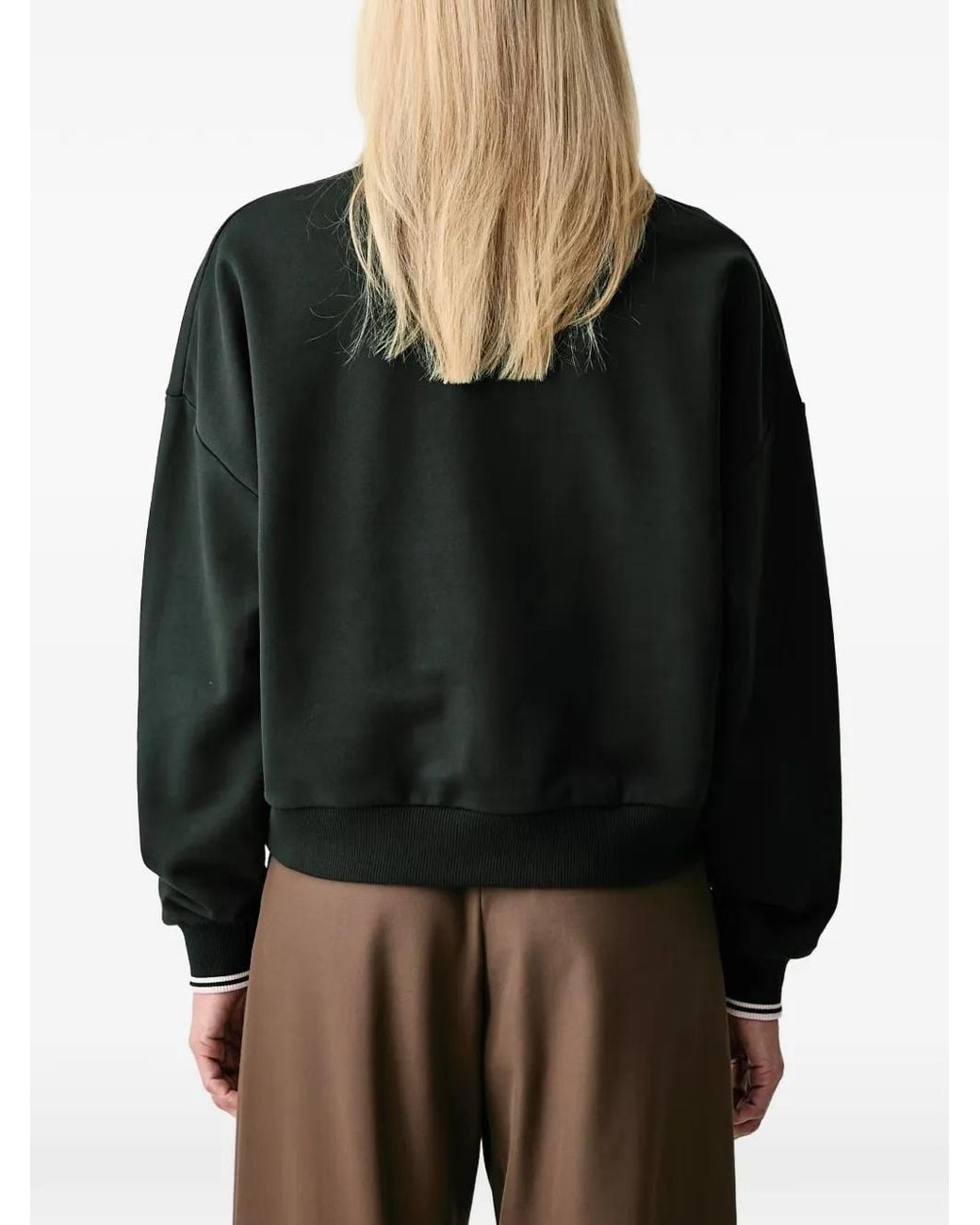 Fred Perry Black Logo-Embroidered Sweatshirt
