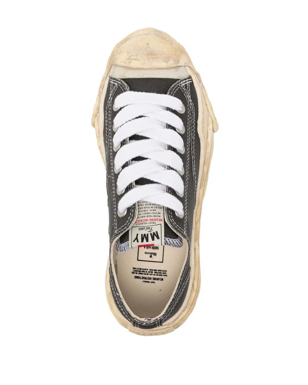 Maison Mihara Yasuhiro Original Sole Sneakers – Men's Black White Low Tops, Size 11