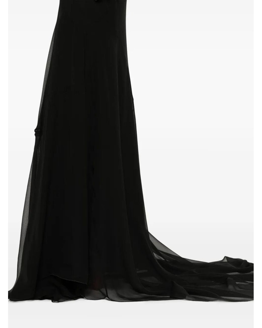 Moschino Black Chiffon Sleeveless Maxi Dress