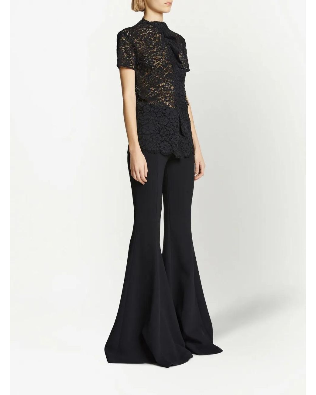 Proenza Schouler Black Stretch Lace Top