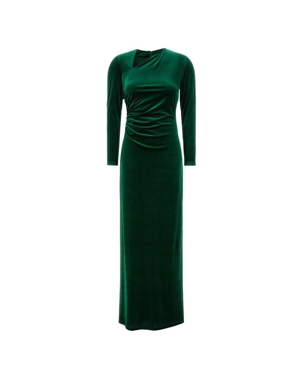 Ralph Lauren Green Asymmetrical Ruched-Waist Maxi Dress