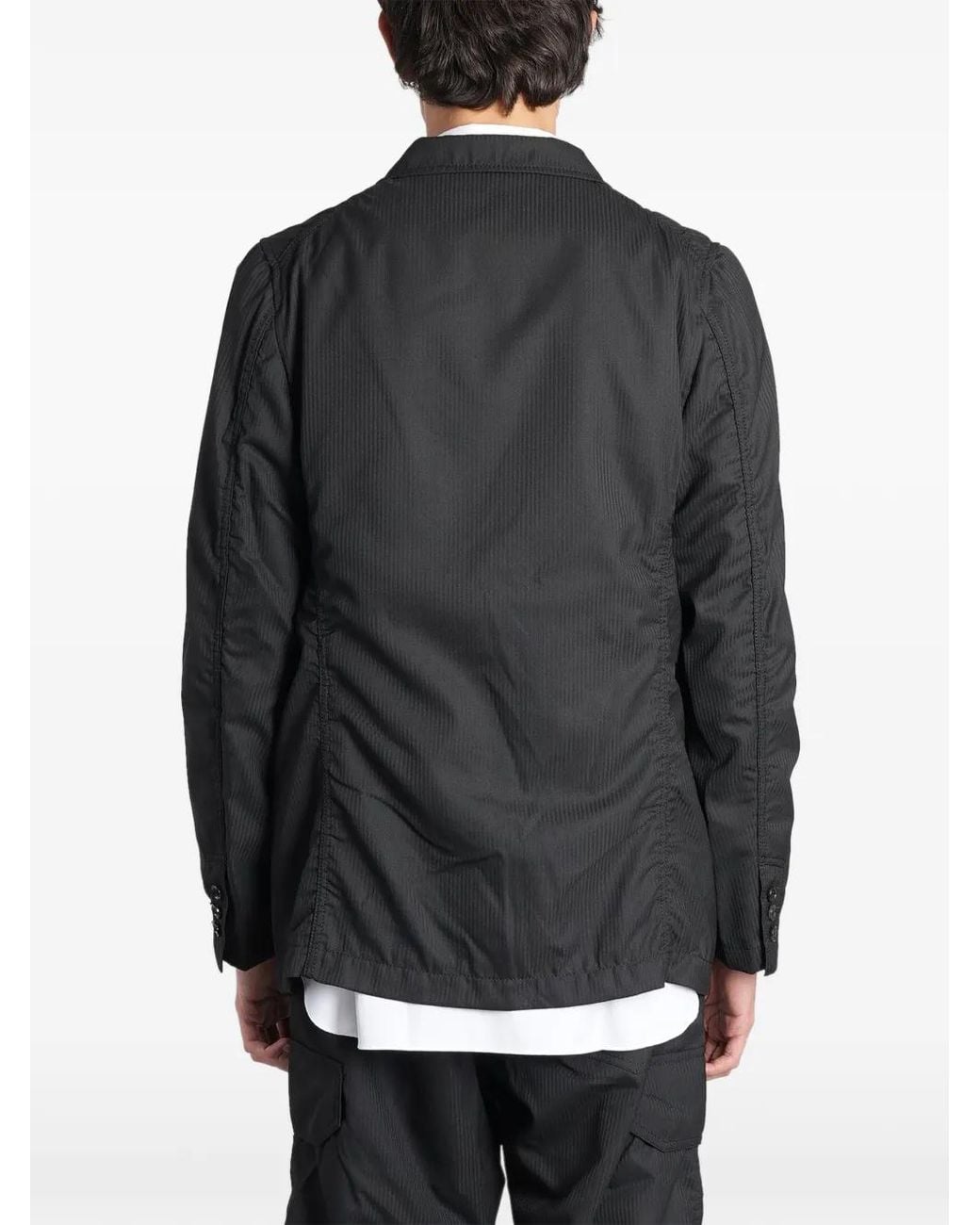 Comme des Garçons Black Single-Breasted Dobby-Stripe Blazer for men