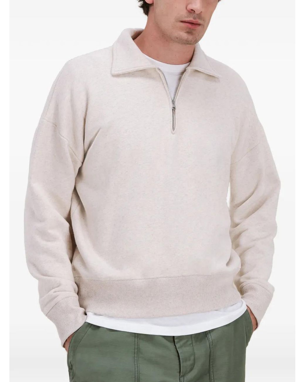 Fortela White Idaho Zip Sweatshirt for men