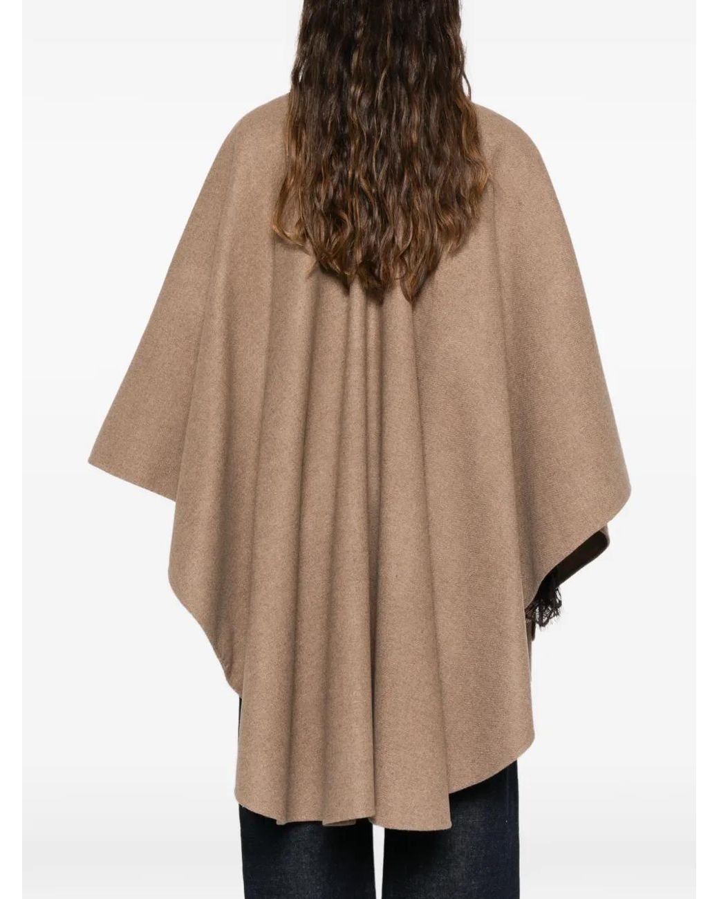 Ermanno Scervino Natural Collared Buckled Cape