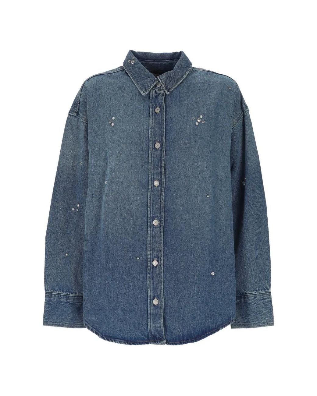 Levi's Blue Crystal-Embellished Denim Shirt