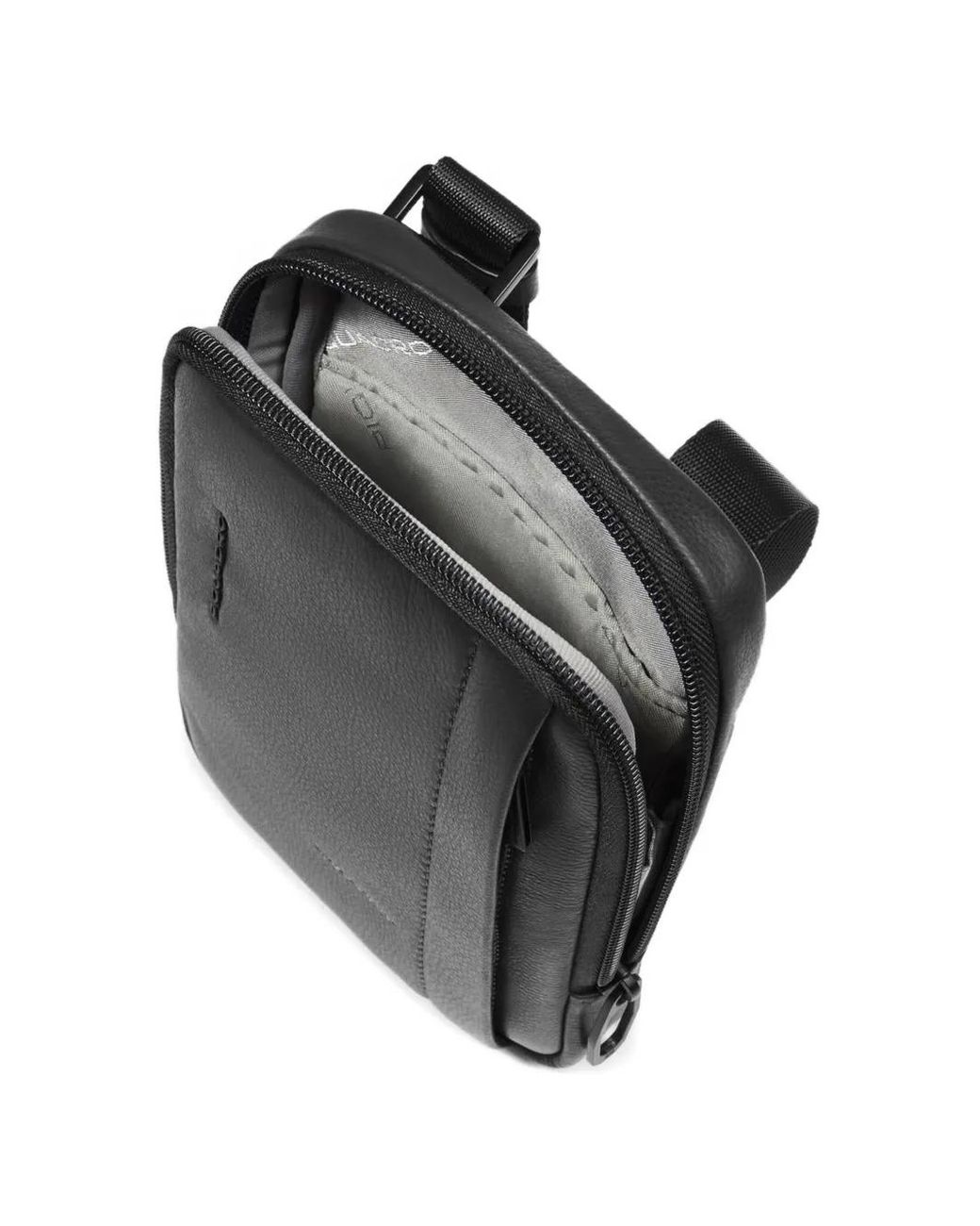 Piquadro Black Russel Leather Phone Case for men