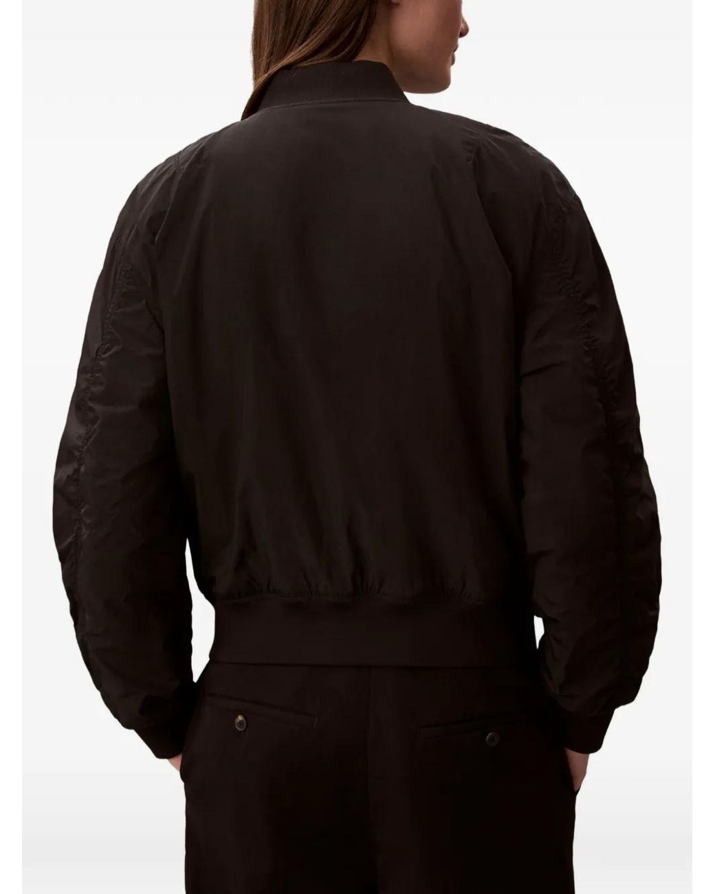 Calvin Klein Black Logo-Embroidered Zip-Up Jacket