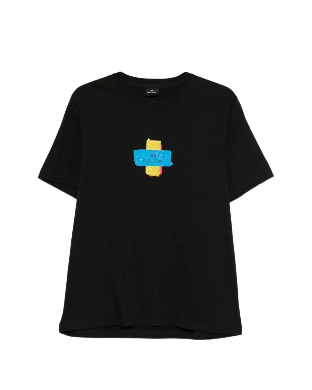 Paul Smith Black Logo-Print Cotton T-Shirt for men
