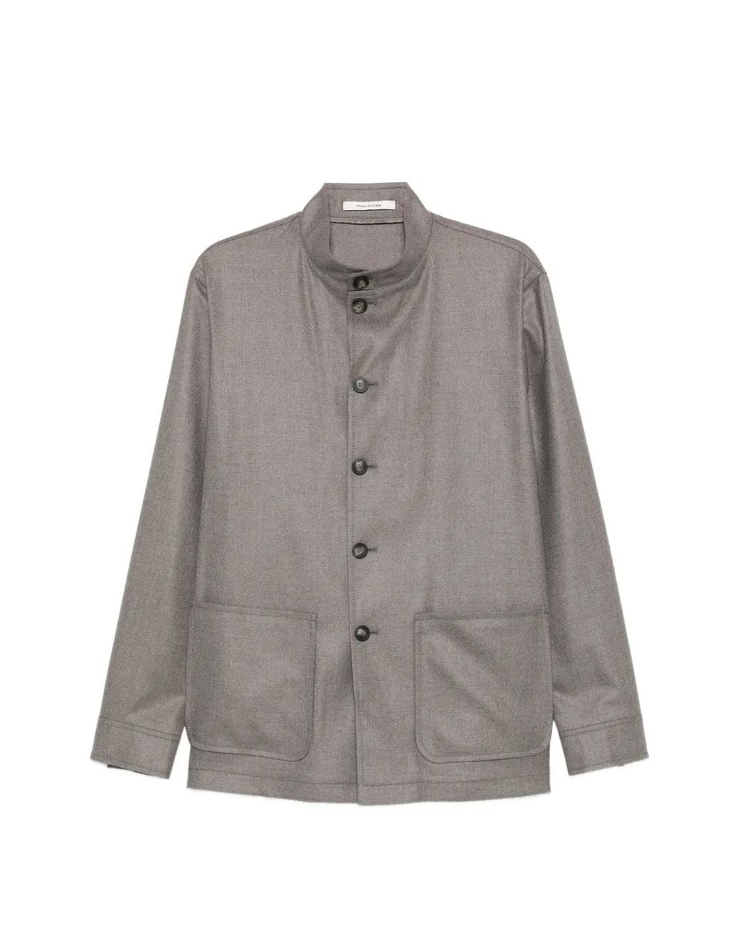 Tagliatore Gray Klein Button-Up Patch-Pocket Jacket for men