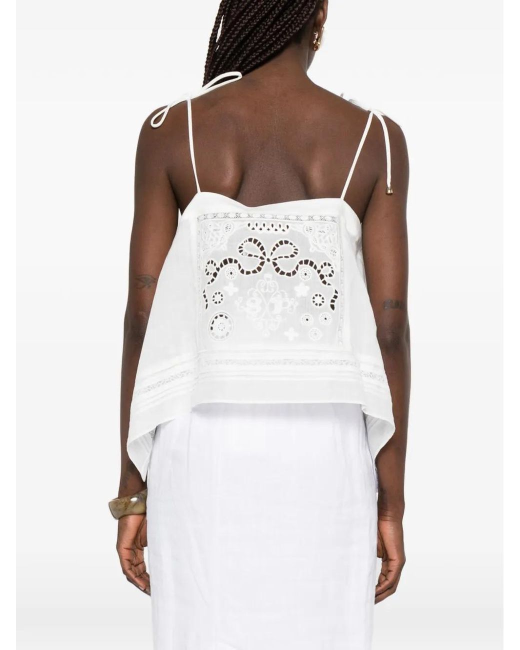 Self-Portrait White Embroidered Top