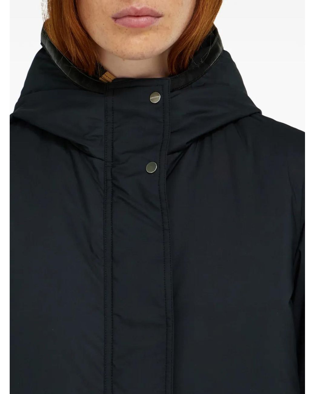 Ferragamo Black Hooded Belted Parka