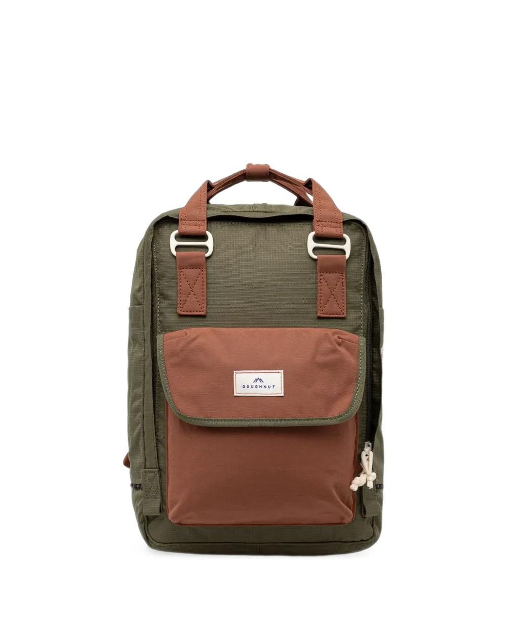 Doughnut Green Macaroon Minorstones Ripstop-Texture Logo-Patch Backpack