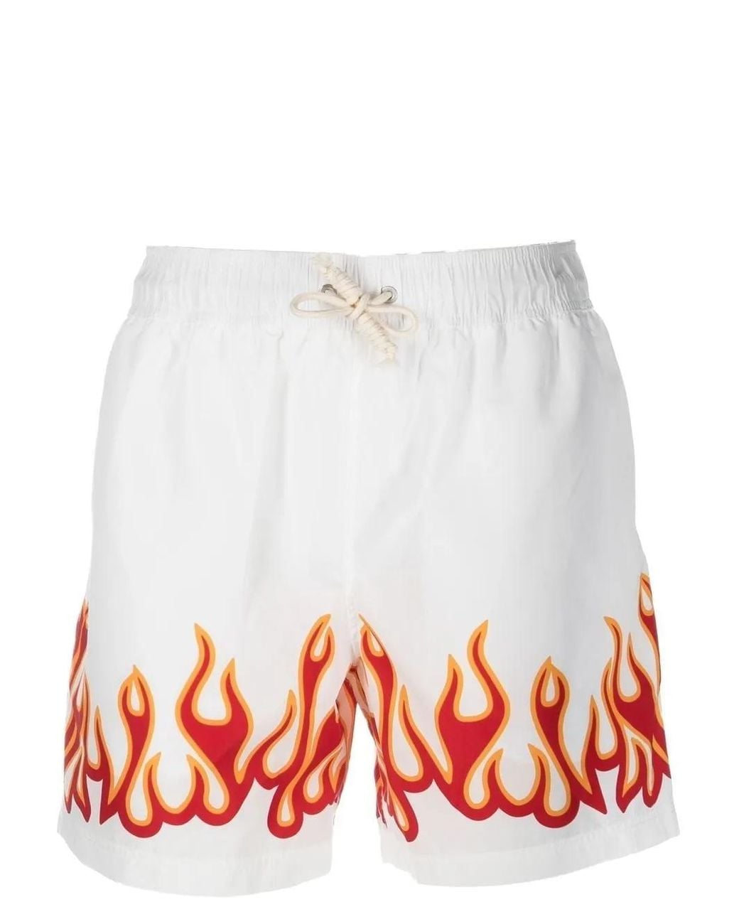 Palm Angels Red Flame-print Swimming Trunks for men