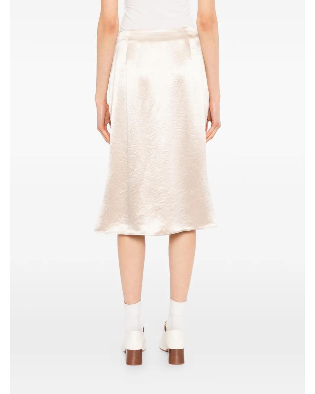 COTEMP White Satin-Finish Slit-Detail Skirt
