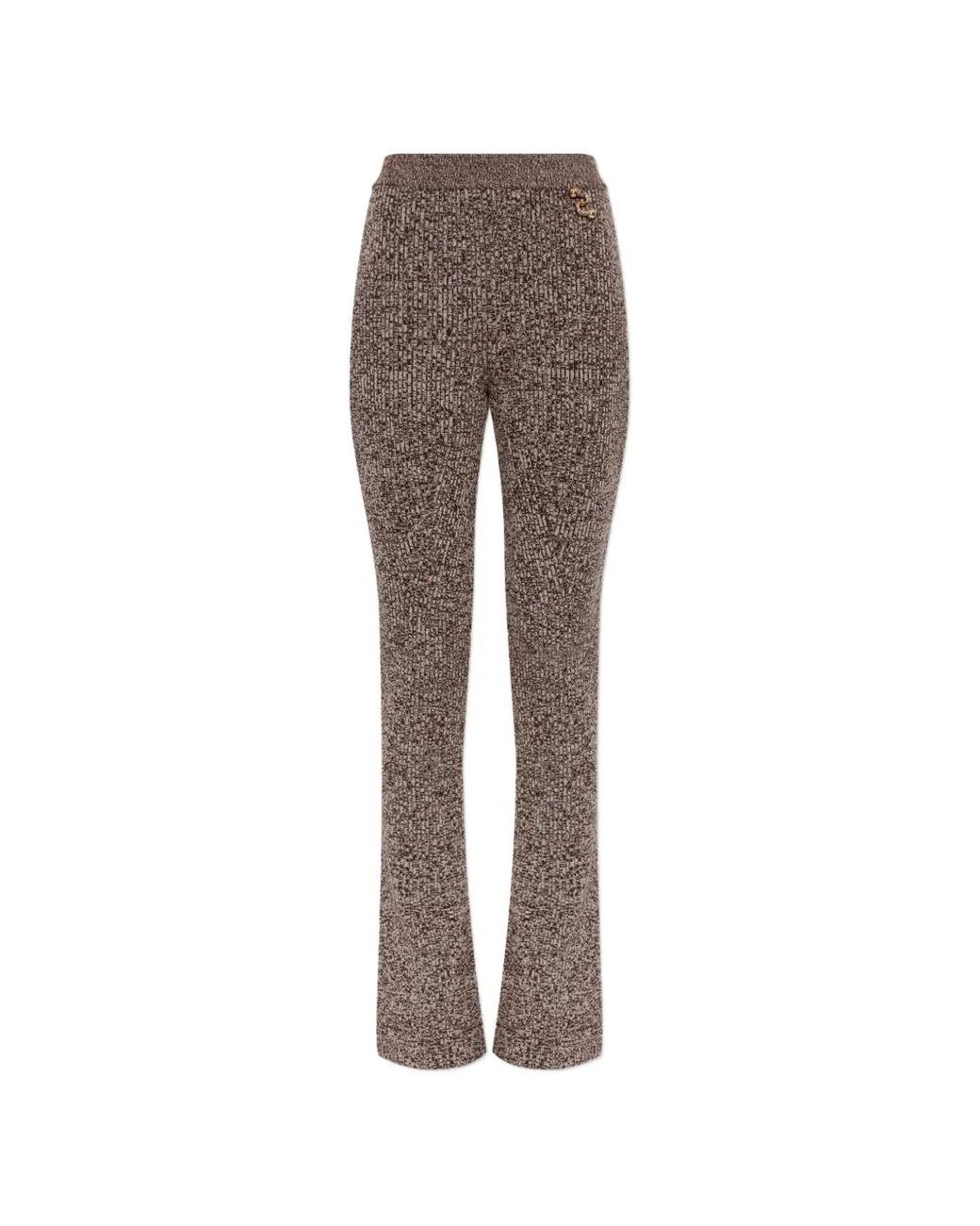 Sportmax Brown Velo Ribbed-Knit Trousers