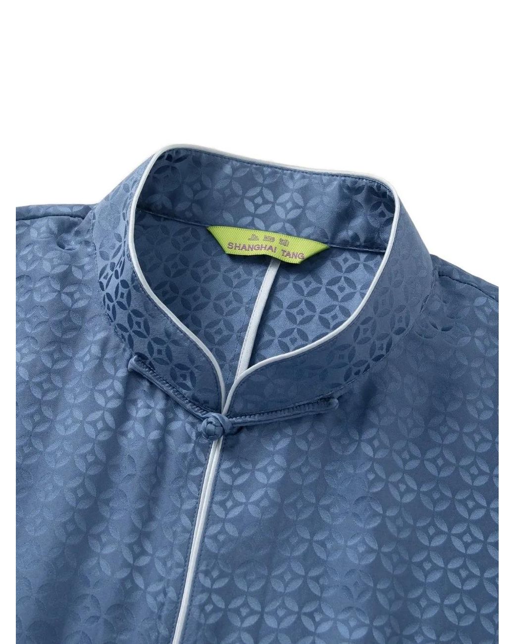 Shanghai Tang Blue Silk Jacquard Pyjama Set (Set Of Two) for men