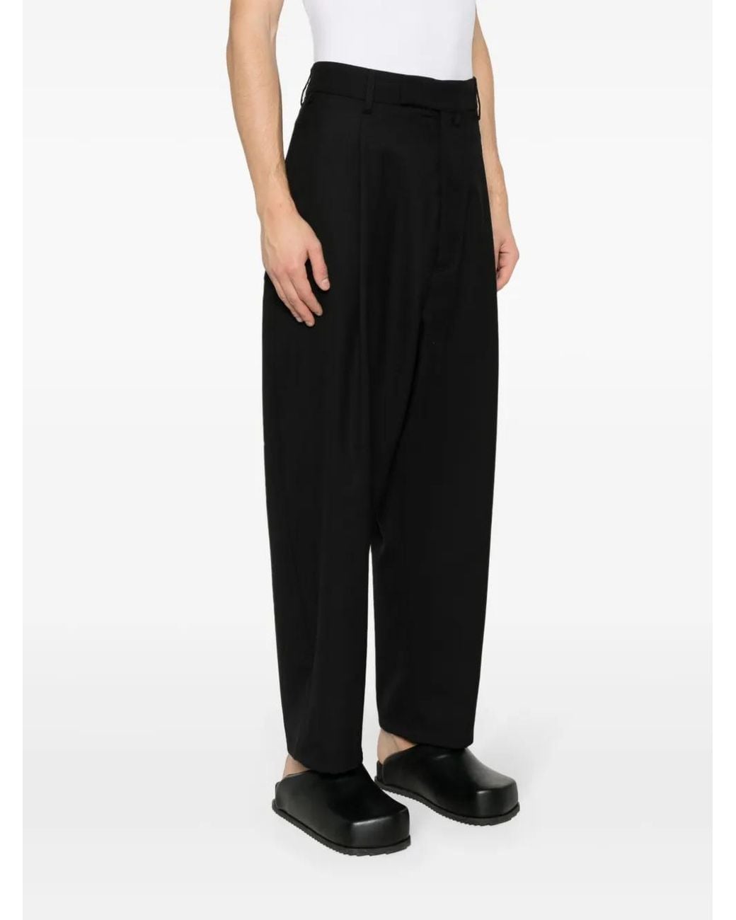 Mordecai Black Wool Trousers for men