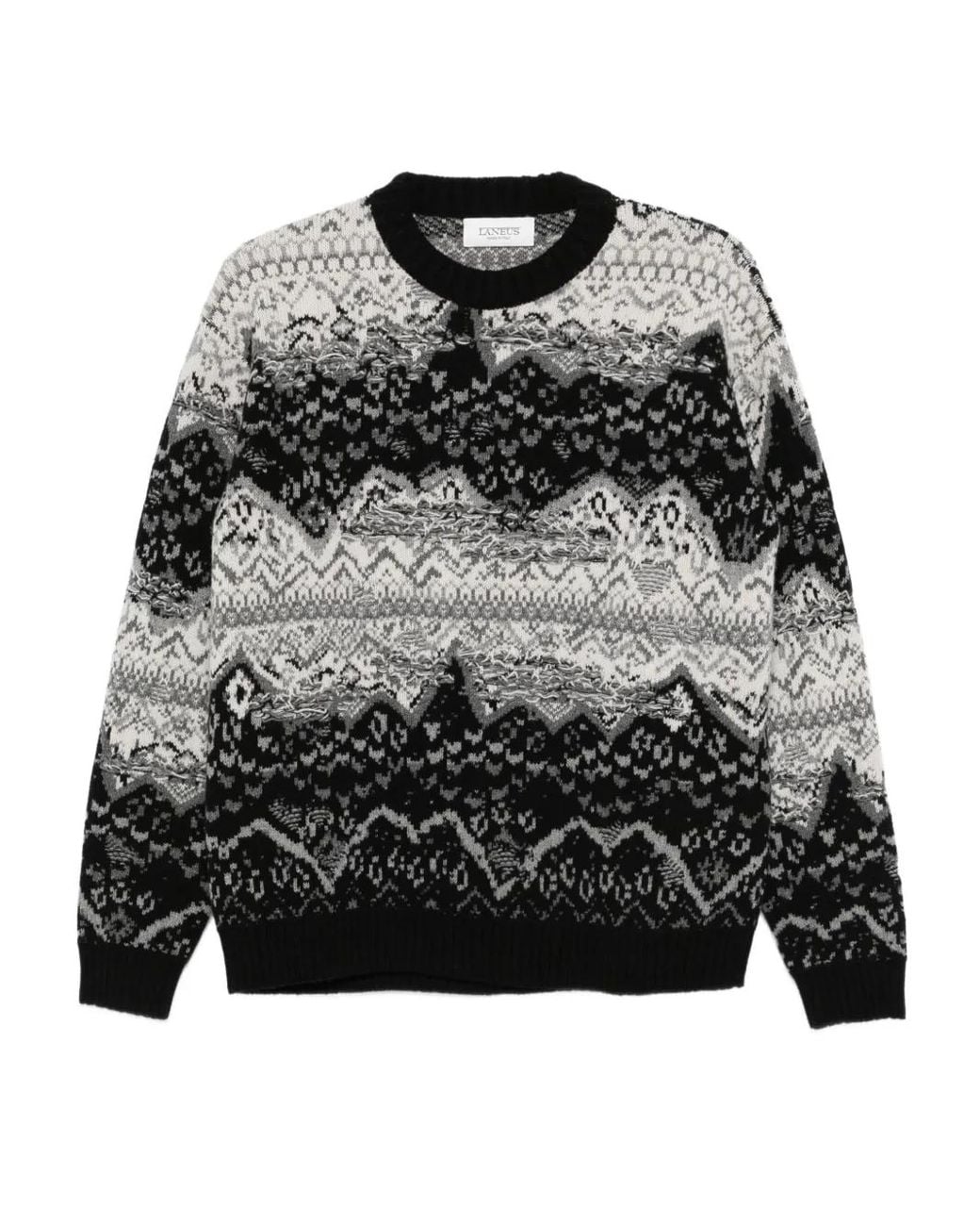 Laneus Gray Patterned Sweater for men